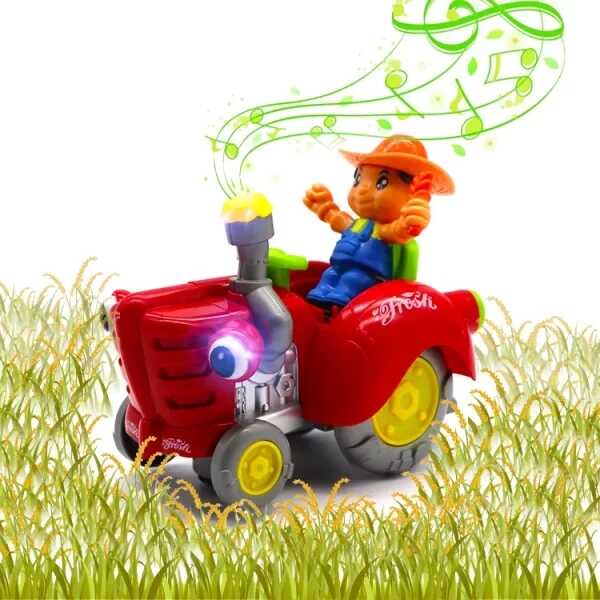 Zenélő és világító traktor kis figurával - Image 2