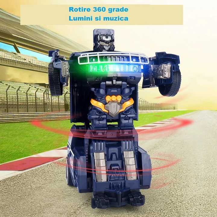 2az 1 -ben robottá alakuló rendprségi autó, zenével és fényekkel - Image 3