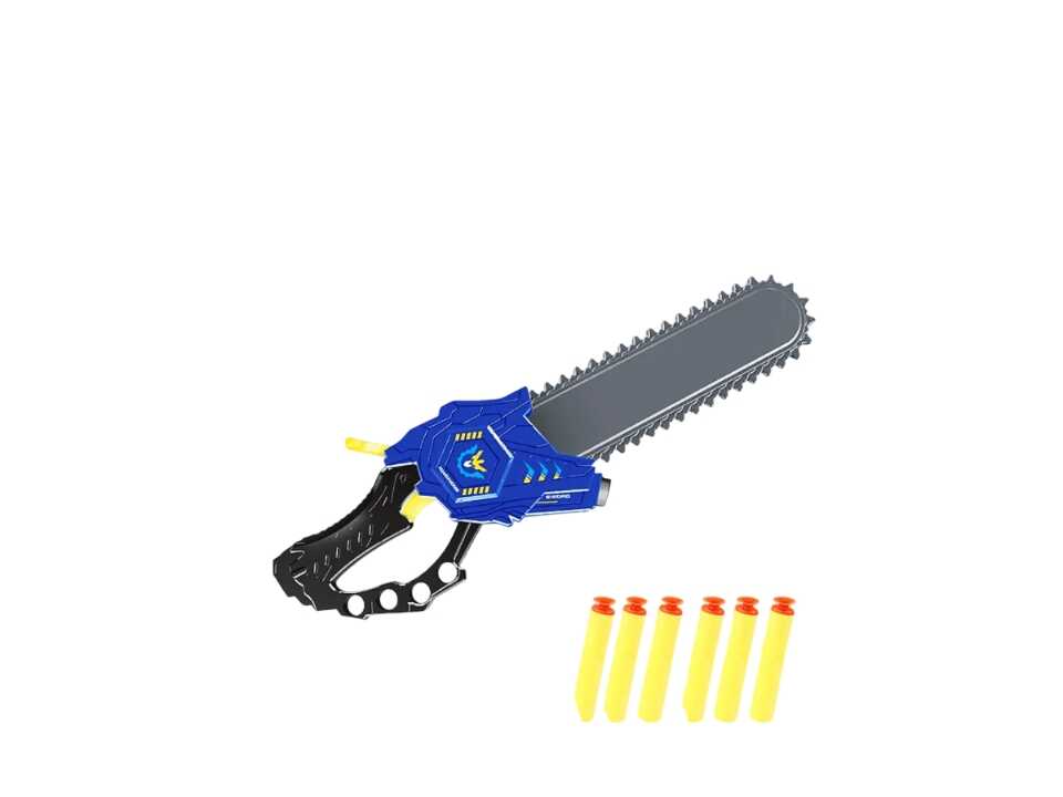 Láncfűrész formájú játékfegyver , 6 db puha tölténnyel - Image 2