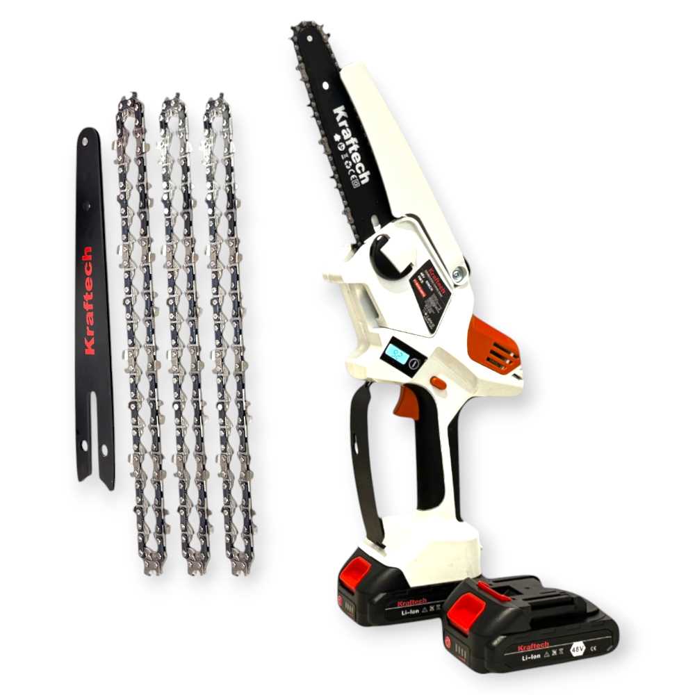 KrafTech KTBCHS-48iPro Akkumulátoros Láncfűrész, 48V, 6, Kefe Nélküli Motor - Image 3