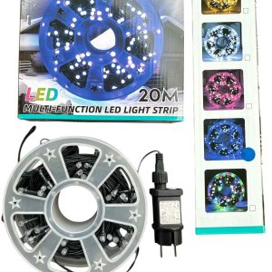 20 méteres Karácsonyi fényfűzér Égősor Hideg fehér 8 funkciós kül és beltéri élénk szín IP44 X0730