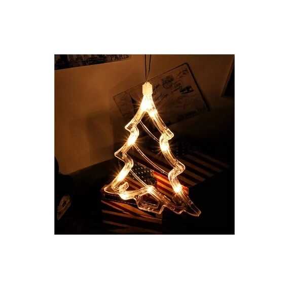 Aigostar Ledes Karácsonyfa Ablak és karácsonyfa Dekoráció, 10 LED, elemes, melegfehér 20 cm - Image 4