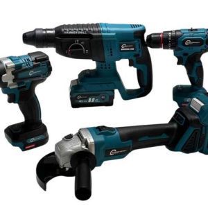 Dauerkraft 4 az 1-ben akkumulátoros szerszámkészlet, 48V, 8Ah, ütvecsavarozó, sarokcsiszoló, ütvefúró. csavarbehajtó