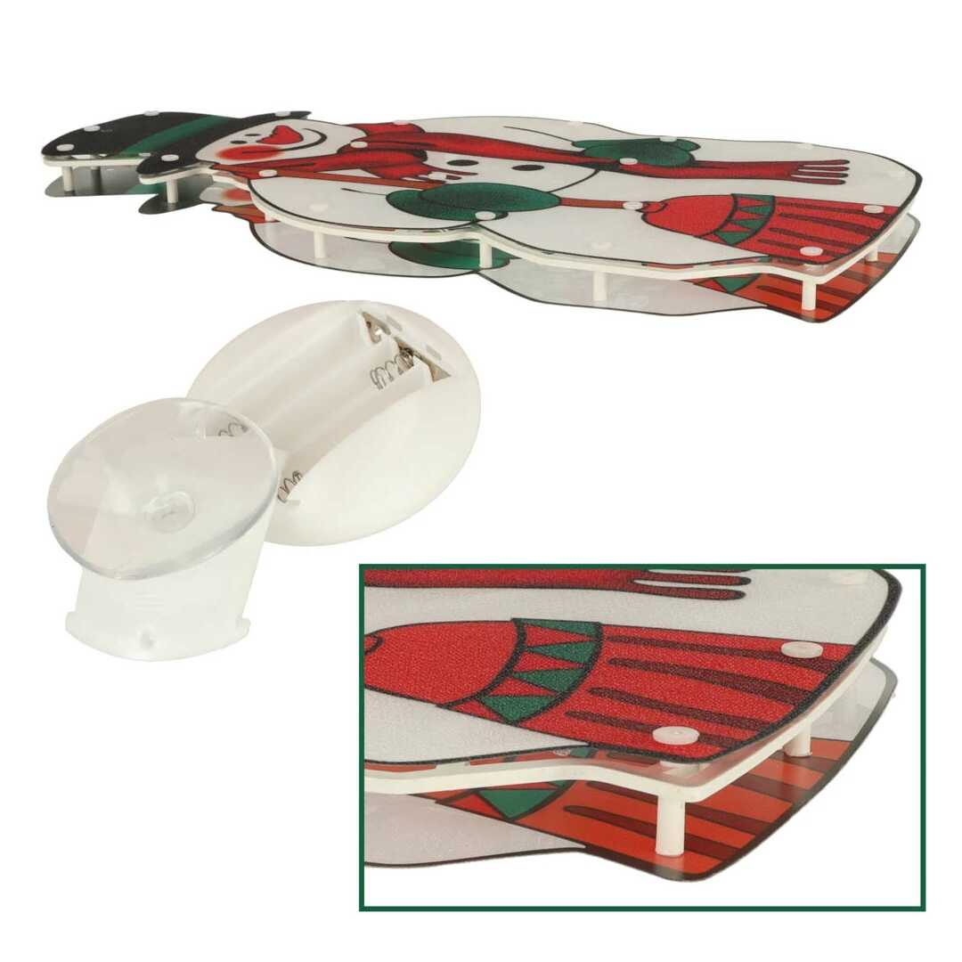 Aigostar Hóember seprűvel Ablak és karácsonyfa Dekoráció, 10 LED, elemes, melegfehér 35 cm - Image 4