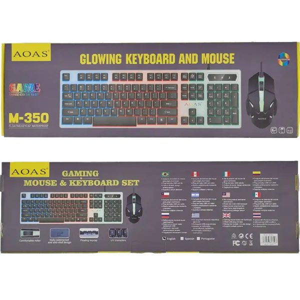 Gamer billentyűzet és egér M350 , rgb világítással - Image 6