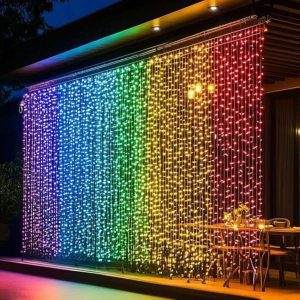 Aigostar Karácsonyi fényfűggöny 200 LED-es RGB színes 3 x 2 méter 220 v