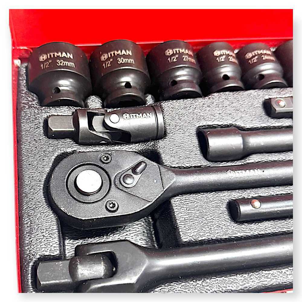 Hitman HA-6818 Erősített 12″ 12-pont Dugókulcs Készlet – 26 Részes Fém Kofferben - Image 3