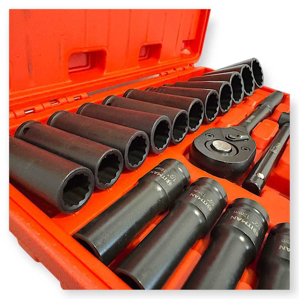 Hitman HA-6844 Gépi Dugókulcs Készlet – 23 Részes, 1/2″, 12-lapfejű Kivitel - Image 3