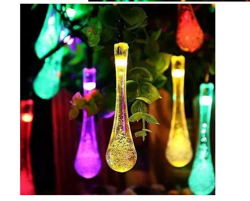 Karácsonyi elemes csepp fényfűzér 5 méteres csepp formájú égökkel - Image 4