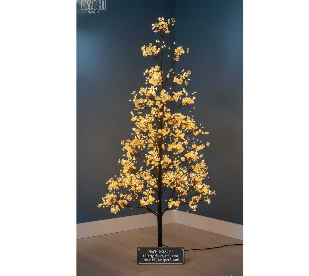 Karácsonyi álomLED Nyírfa (60 cm), 480 LED, Melegfehér, Szuper Sűrű HACHI