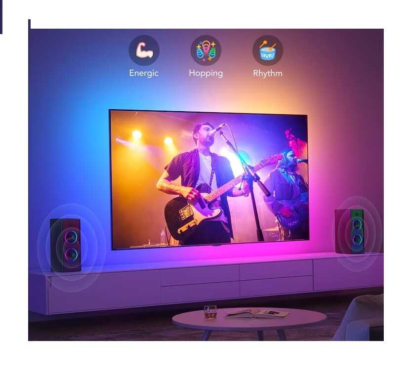 RGB okos TV Ledszalag tv szinkronizállásal Szinvezérléssel és távirányítóval 2 méter USB bemenet. - Image 4