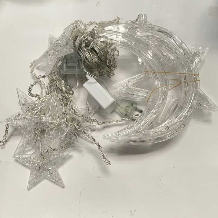 Karácsonyi Fényfüggöny (12 Csillag), 2.5 méter 120 led, Melegfehér, Bővíthető, 8 Programos - Image 7