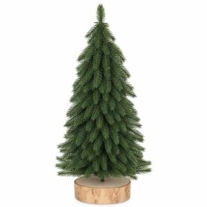 Asztali zöld hosszú ágas műfenyő karácsonyi diszfenyő 15 cm Fa talpal