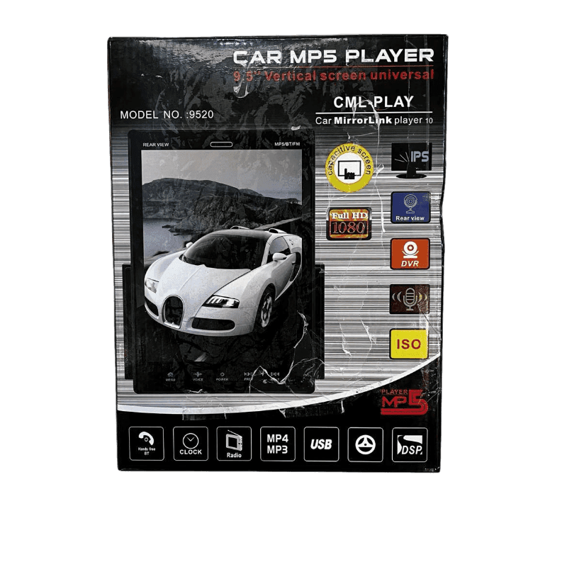 2DIN Multimédia Lejátszó NO:9520, 9,5” Függőleges Kijelző, Bluetooth, MP5 Támogatás - Image 5