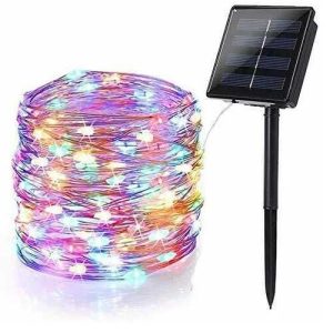 Karácsonyi Napelemes 10 méteres drót fényfűzér Rgb Színes 200 led