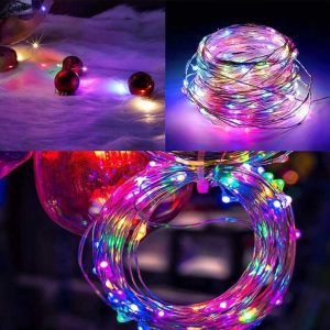 Aigostar elemes Drót Dekorációs Fényfűzér karácsonyfa égősor 5 méter 50 led RGB színes beltéri