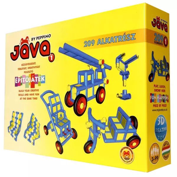 Java 1 építőjáték 209 db alkatrész