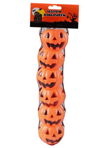 Halloween tök dekoráció műanyag – 6 db/csomag, 7×5 cm