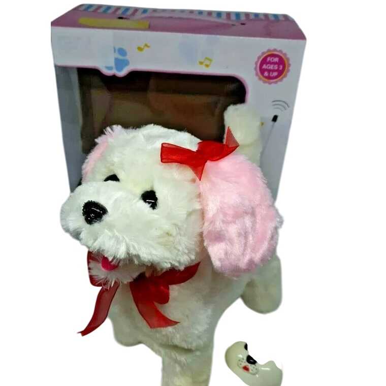 Interaktív plüss robot kutya , csontformájú távirányítóval