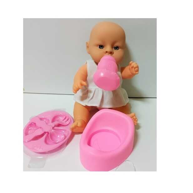 Síró és pisilő játék baba , bilivel és étkészlettel - Image 4