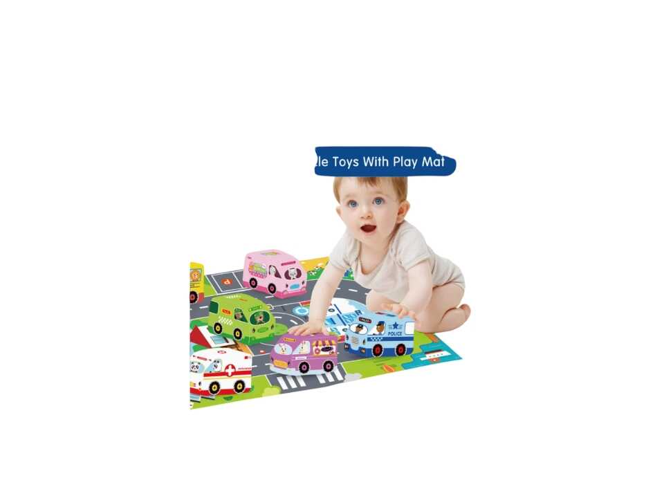 Puha plüss játékautók , táskává alakítható játszószönyeggel - Image 3