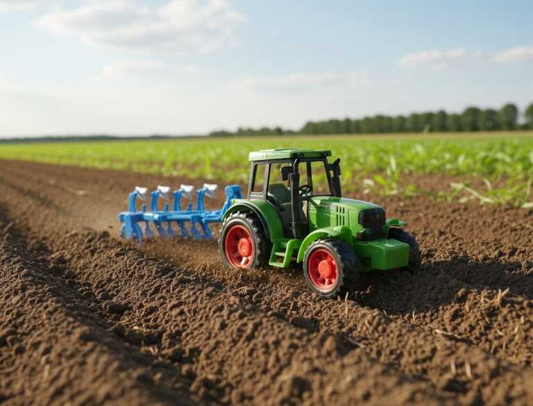 Mezőgazdasági játék traktor munkagéppel , 30 cm - Image 4