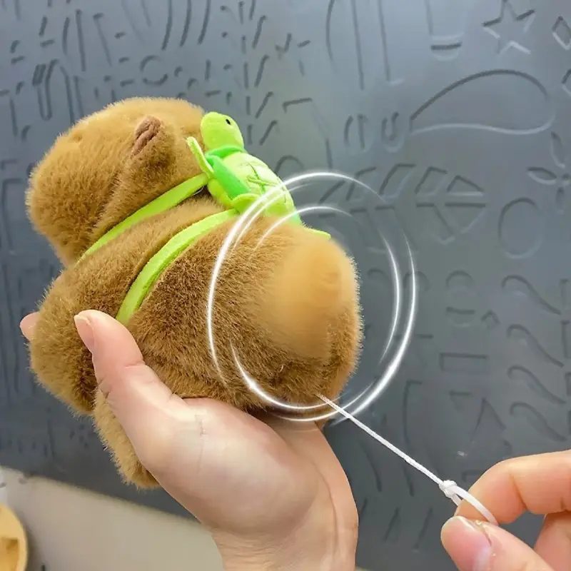 Capybara plüss interaktiv mozgó farokkal csuklóra tehető ,levehető teknős páncéllal a hátán. - Image 2