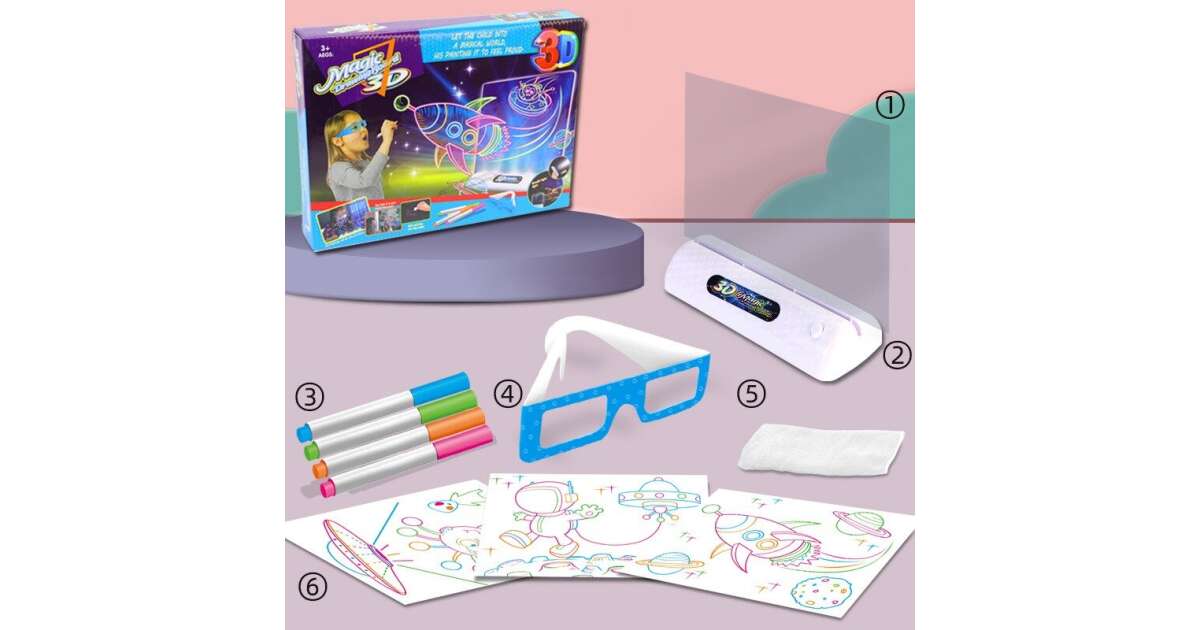 3D Űrhajós Varázslatos Mágikus Rajztábla - Gyerekeknek - 16,5x15cm - Image 5