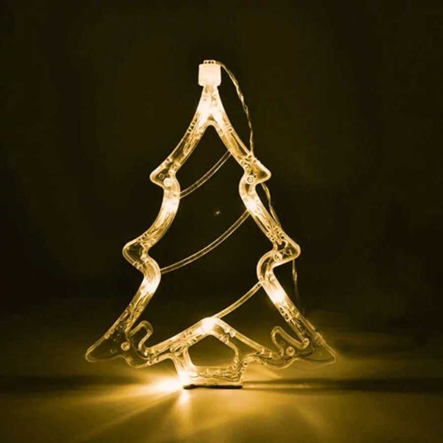 Aigostar Ledes Karácsonyfa Ablak és karácsonyfa Dekoráció, 10 LED, elemes, melegfehér 20 cm - Image 5