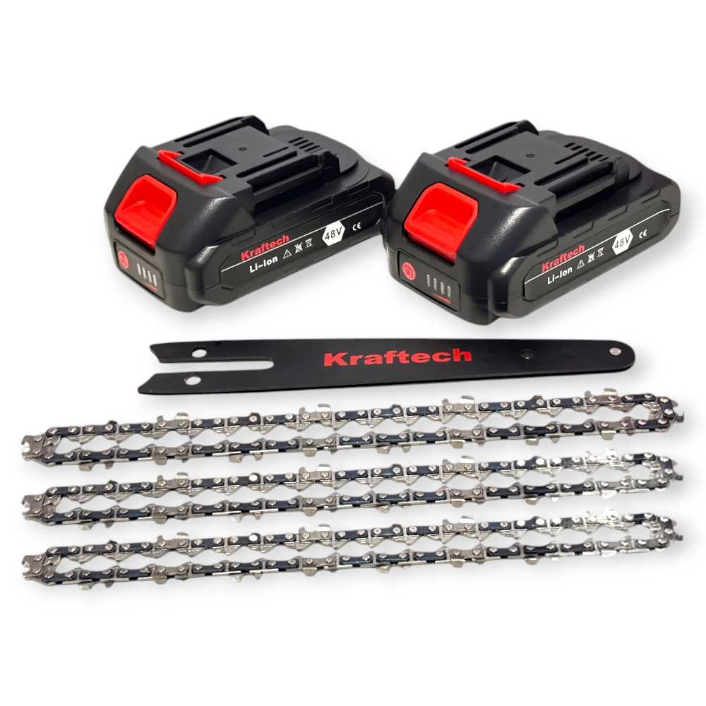 KrafTech KTBCHS-48iPro Akkumulátoros Láncfűrész, 48V, 6, Kefe Nélküli Motor - Image 4