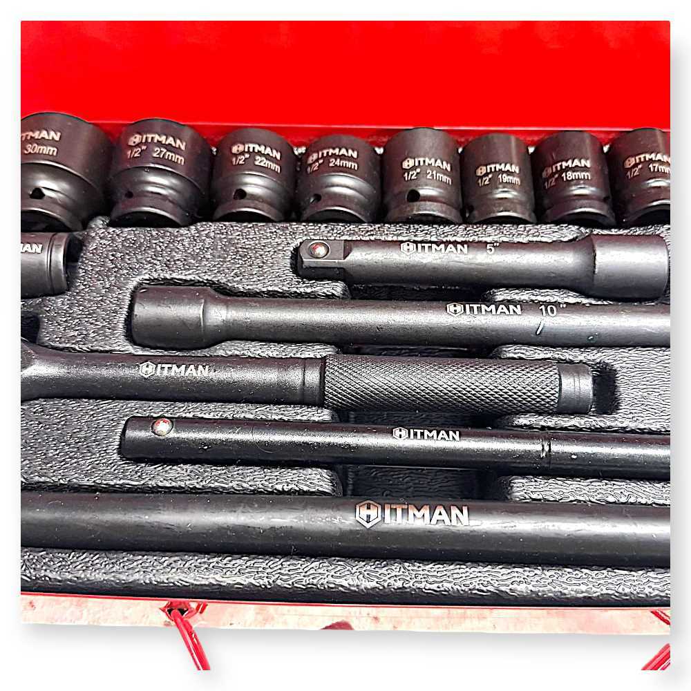 Hitman HA-6818 Erősített 12″ 12-pont Dugókulcs Készlet – 26 Részes Fém Kofferben - Image 4