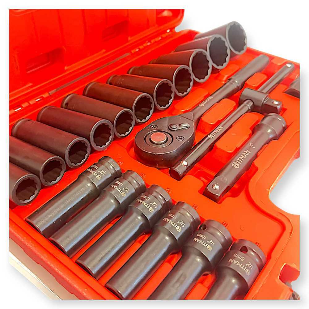 Hitman HA-6844 Gépi Dugókulcs Készlet – 23 Részes, 1/2″, 12-lapfejű Kivitel - Image 4