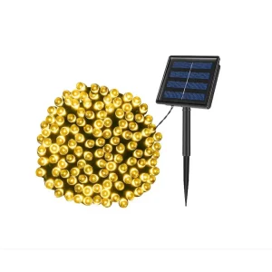 10 méteres Napelemes Karácsonyi fényfűzér Meleg fehér, 8 funkciós élénk szín IP44 X0732