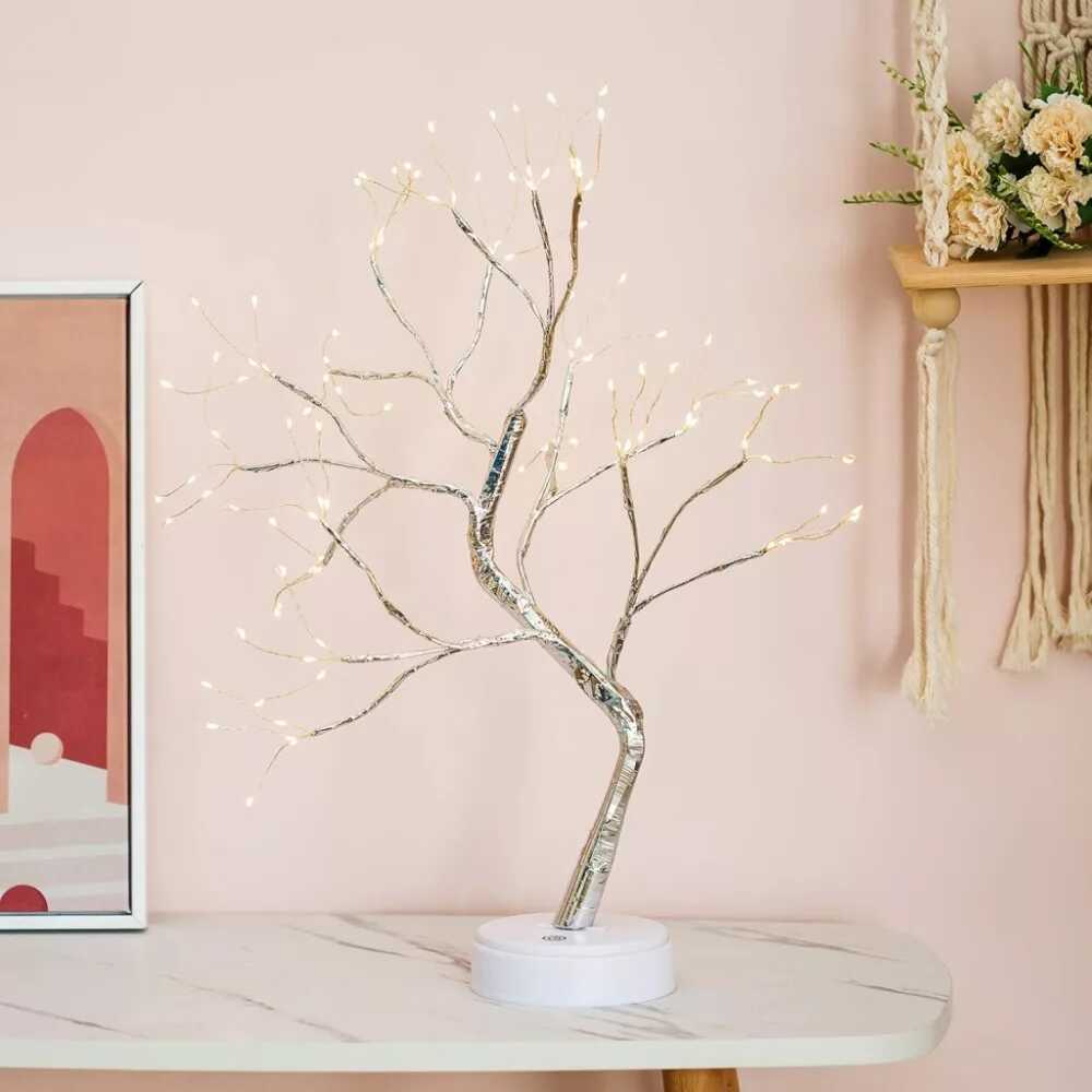 Asztali LED Bonsai (50 cm), Melegfehér, Elemes és Hálózati, Érintőkapcsolós - Image 5