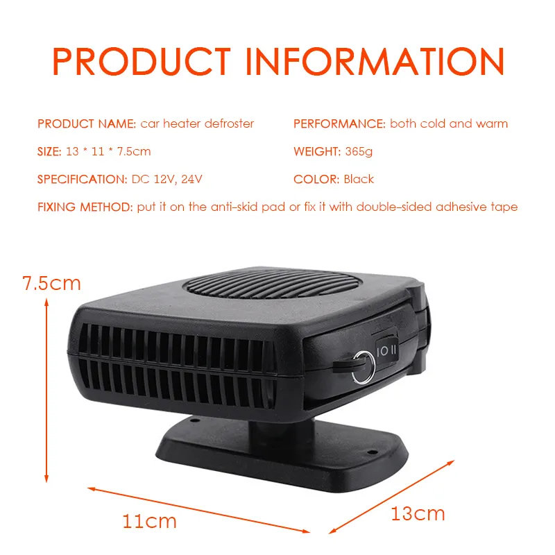 ZH-02 Autó Fűtő- és Ventillátor 12V, 150W, Gyors Leolvasztó, Szivargyújtós - Image 3