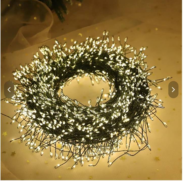 Karácsonyi Drótfüzér 100 m, Szuper Sűrű, Melegfehér, Élénk Fényű, XXXL Tekercs távirányítóval 8 funkciós - Image 4