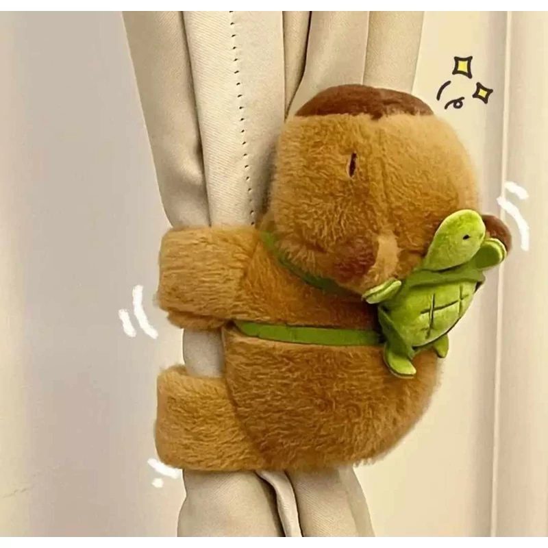 Capybara plüss interaktiv mozgó farokkal csuklóra tehető ,levehető teknős páncéllal a hátán. - Image 5