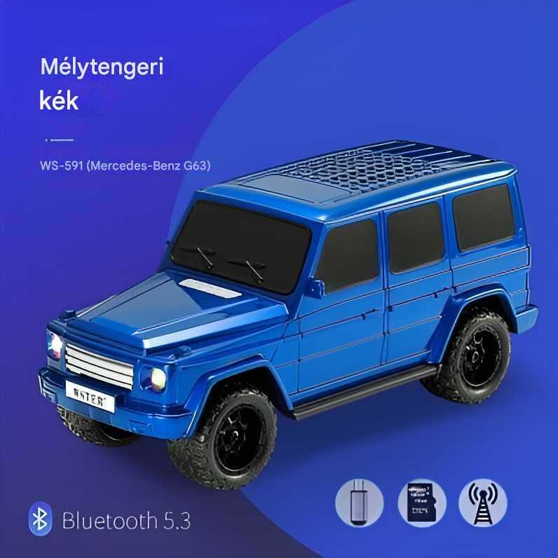 WS-591 Kék Mercedes G63 Bluetooth hangszóró FM rádióval és kártyaolvasóval - Image 4