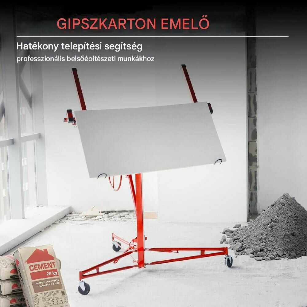 Haina HB6764 Gipszkarton Emelő, 68 kg teherbírás, 3,35 m emelési magasság - Image 4