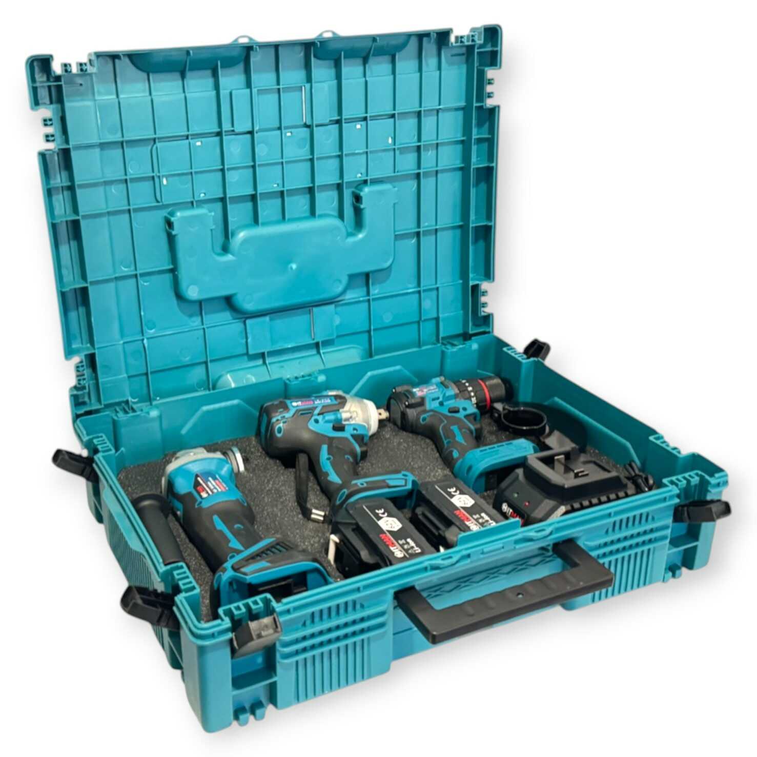 Hitman HT-BACD-3777LX Profi Akkus Szerszámkészlet, 62V, 3 az 1-ben: Ütvefúró, Ütvecsavarozó, Sarokcsiszoló - Image 4