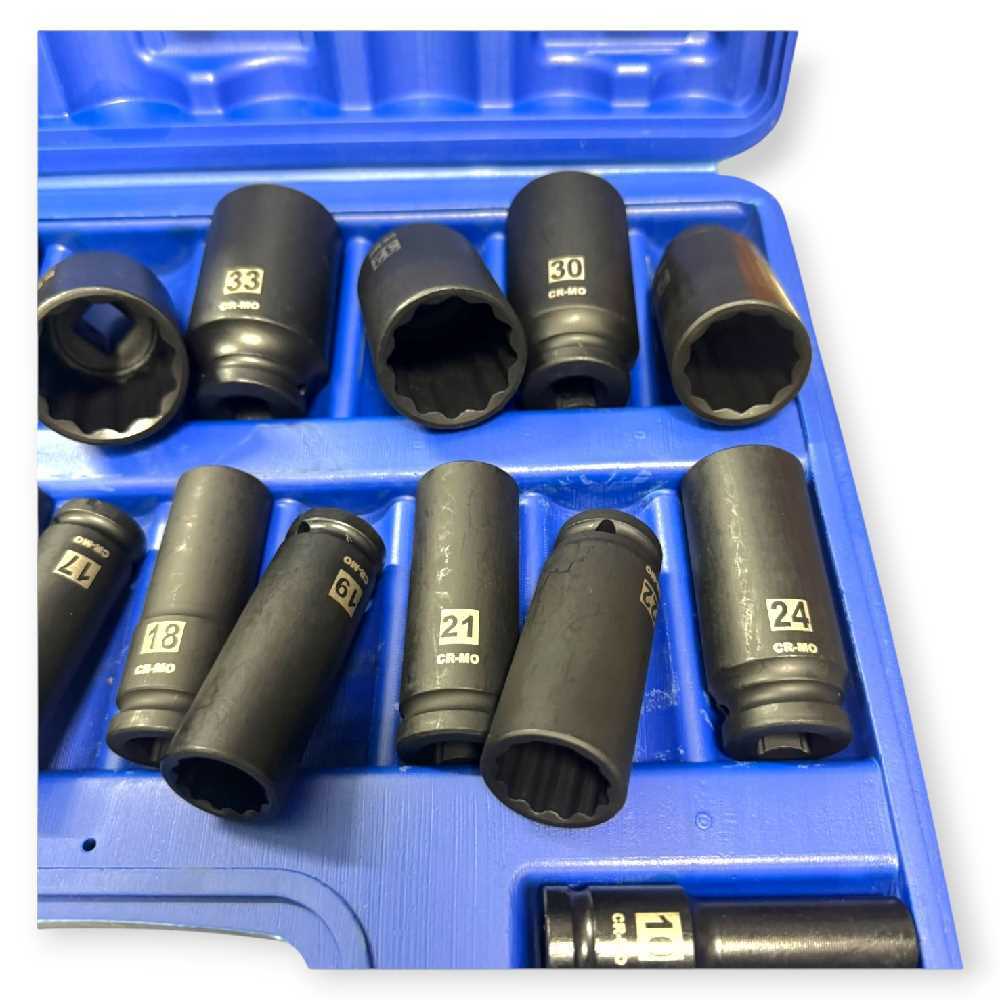 Haina HB-6522 Hosszított Dugókulcs Készlet 12 Csillagos – 20 Részes, 1/2″ Csatlakozású - Image 4