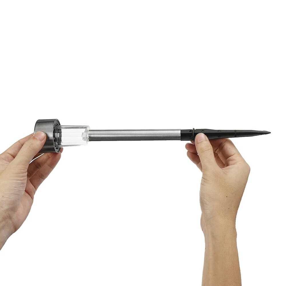 Földbe Szúrható Napelemes Kerti Lámpa, Ezüst, 37cm - Image 4