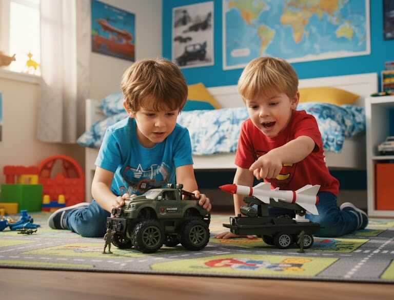 Játék Katonai Jármű Rakétakilövővel, Terepmintás, 50 cm - Image 4