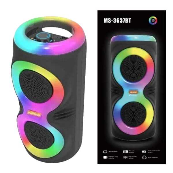 MS-3637BT Hordozható Bluetooth Hangszóró, RGB LED Fénnyel - Image 4