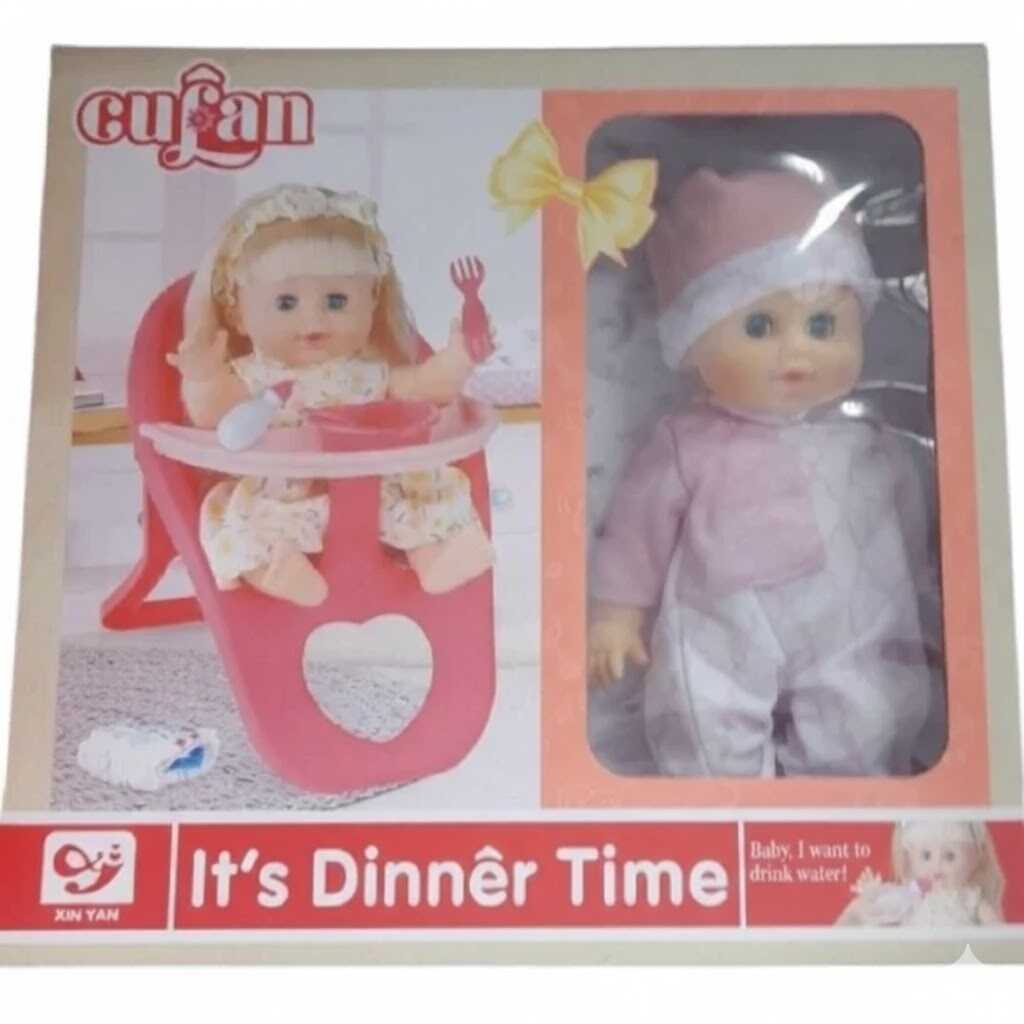 Játék baba etetőszékkel és egyéb kiegészítőkkel - Image 3
