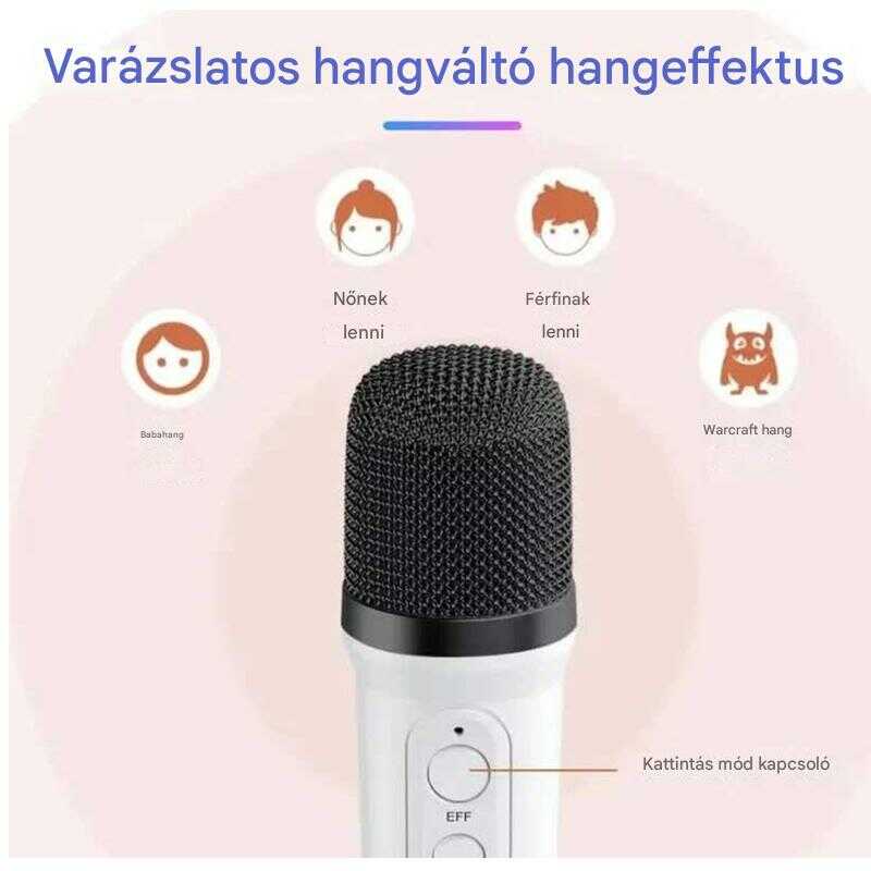 YS-110 Karaoke hangszóró 1db vezeték nélküli mikrofonnal, fénnyel, fehér - Image 2