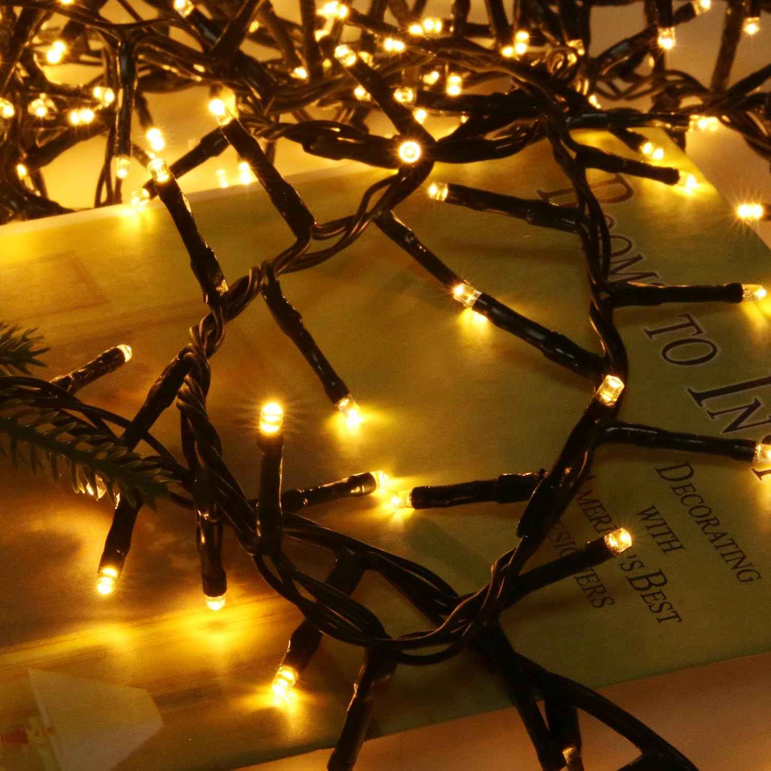 Aigostar Karácsonyi elemes Fényfűzér, Égősor 500 LED-es 25 méteres Melegfehér 8 funkciós - Image 10