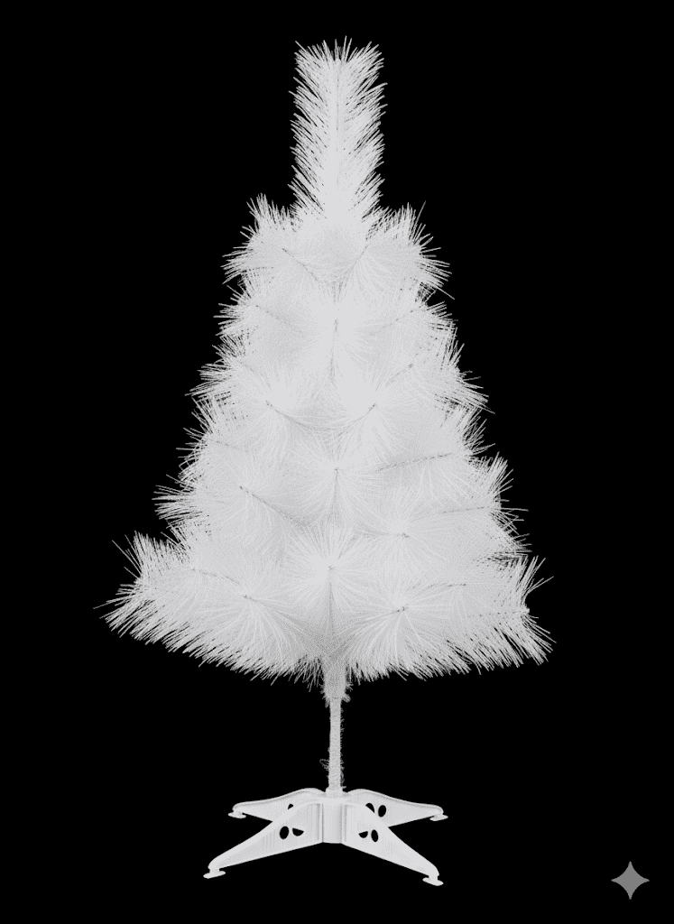 Hófehér karácsonyfa, Műfenyő prémium hosszú tövissel tűlevelű talpal 90 Cm