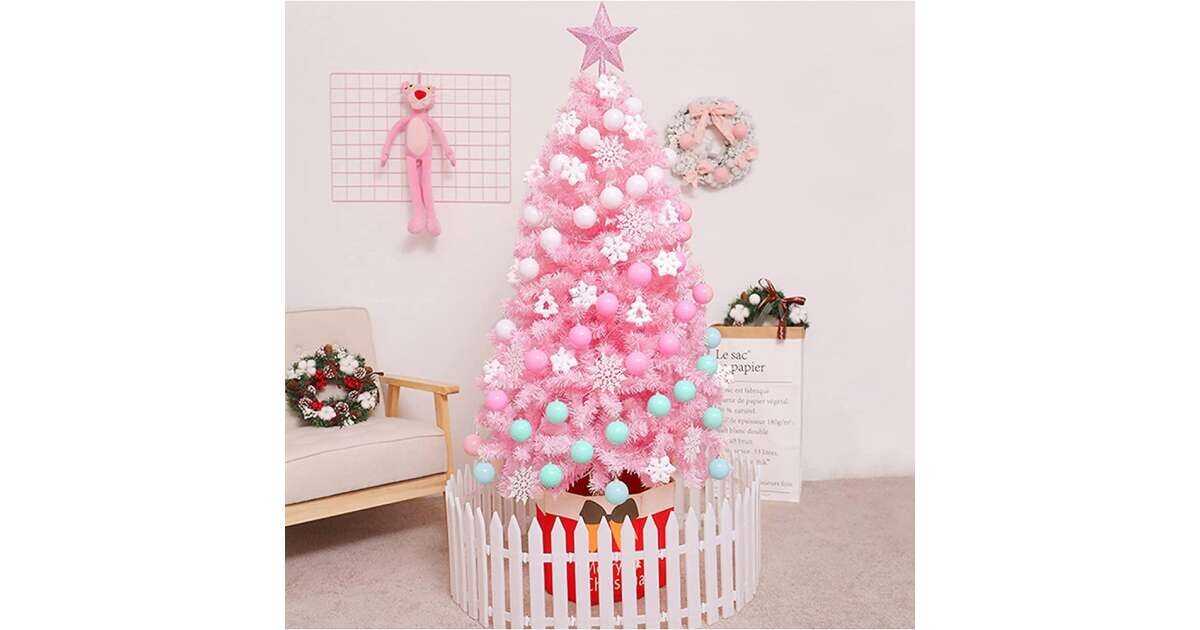 Flamingó Rózsaszín Műfenyő, Karácsonyfa talpal 210 cm - Image 8