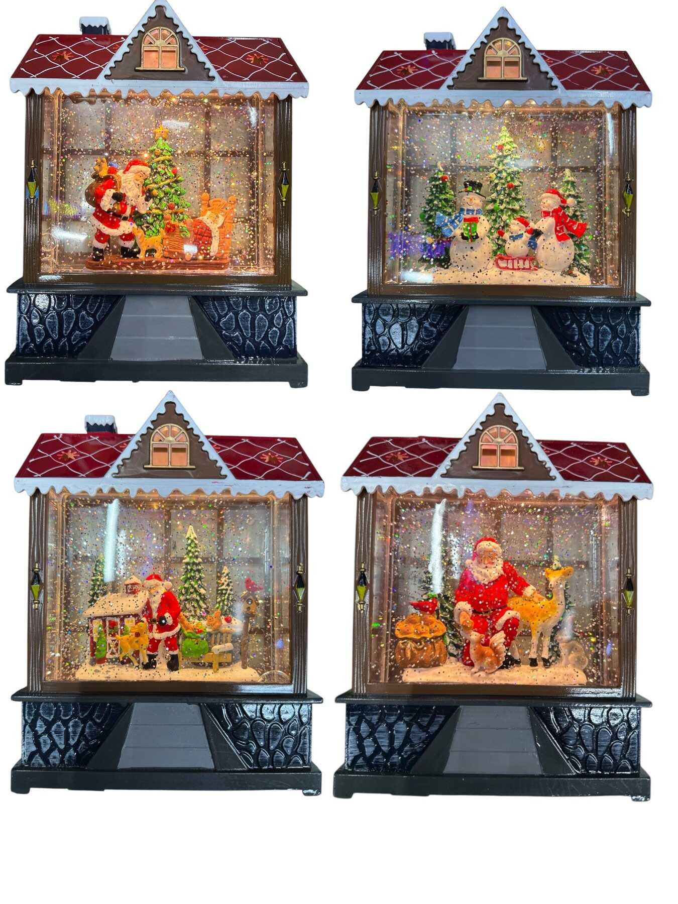 Mikulás mézeskalács Házikó karácsonyi Hógömb, zenélő, led világitással 20 cm karácsonyi dekoráció - Image 5